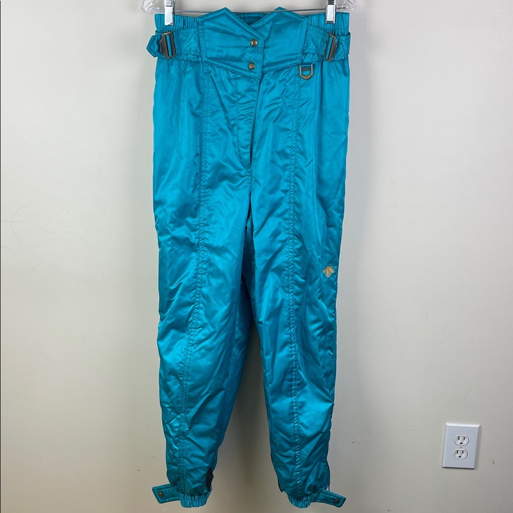 Vintage Descente Extra High Waist Ski Pants Metallic Teal
